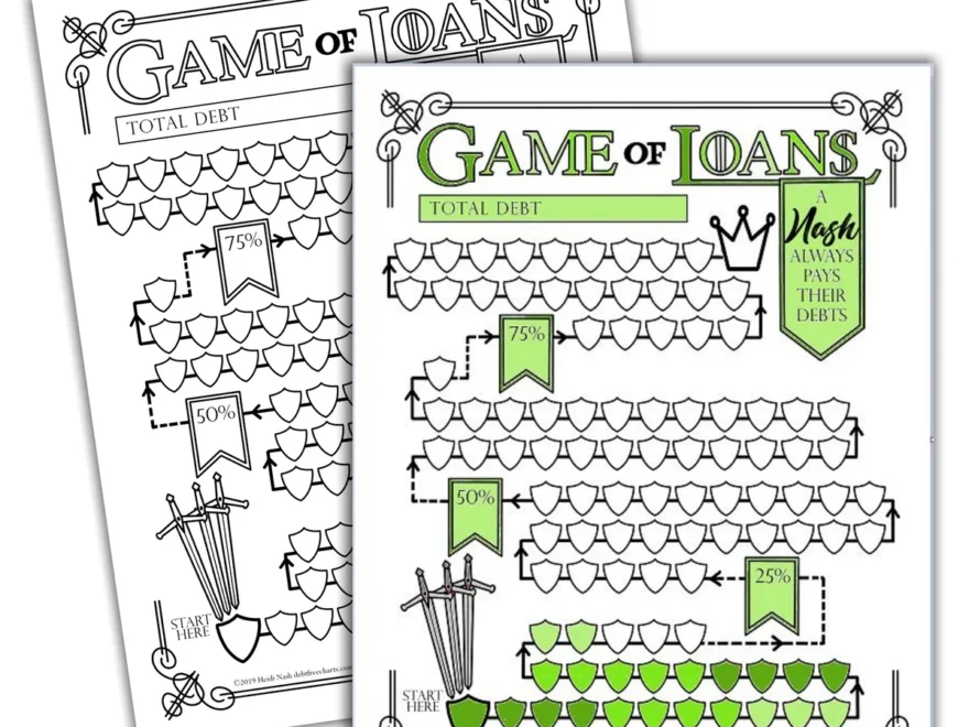 Game Of Loans Tracking Chart Debt Free Charts