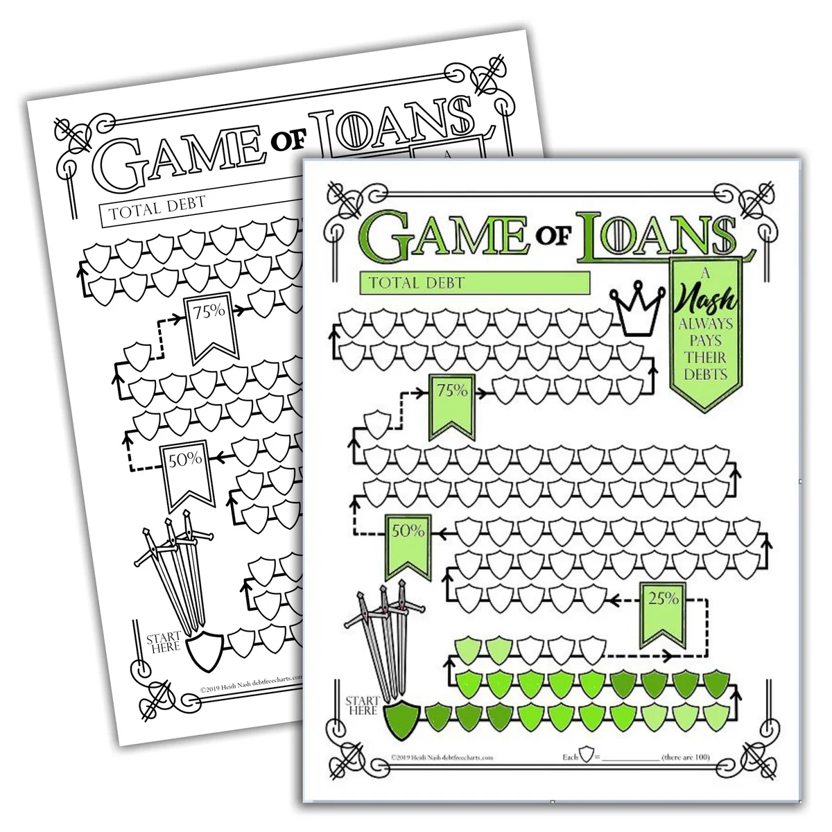 Game Of Loans Tracking Chart Debt Free Charts