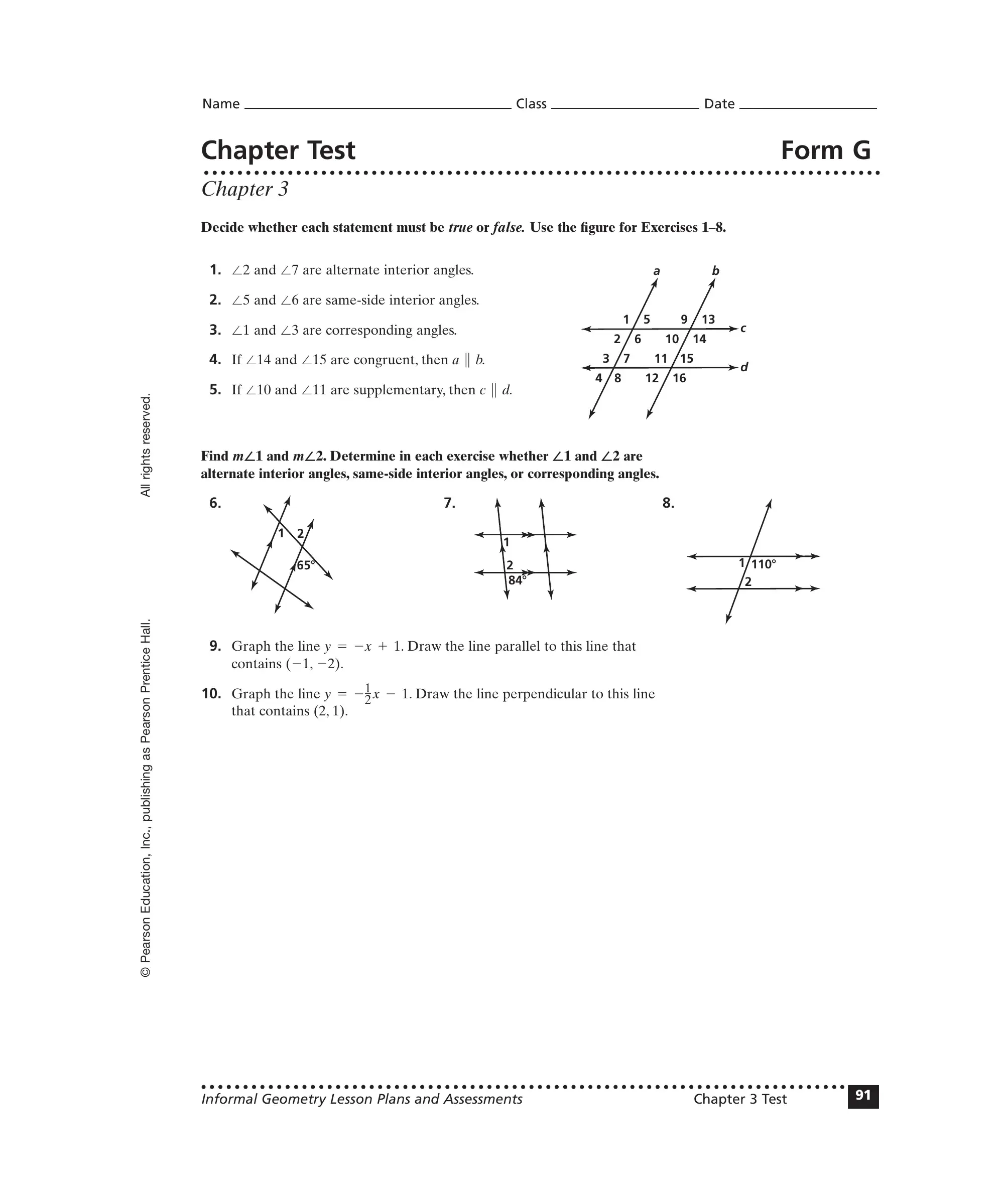 Printable Answer Sheet 1-110