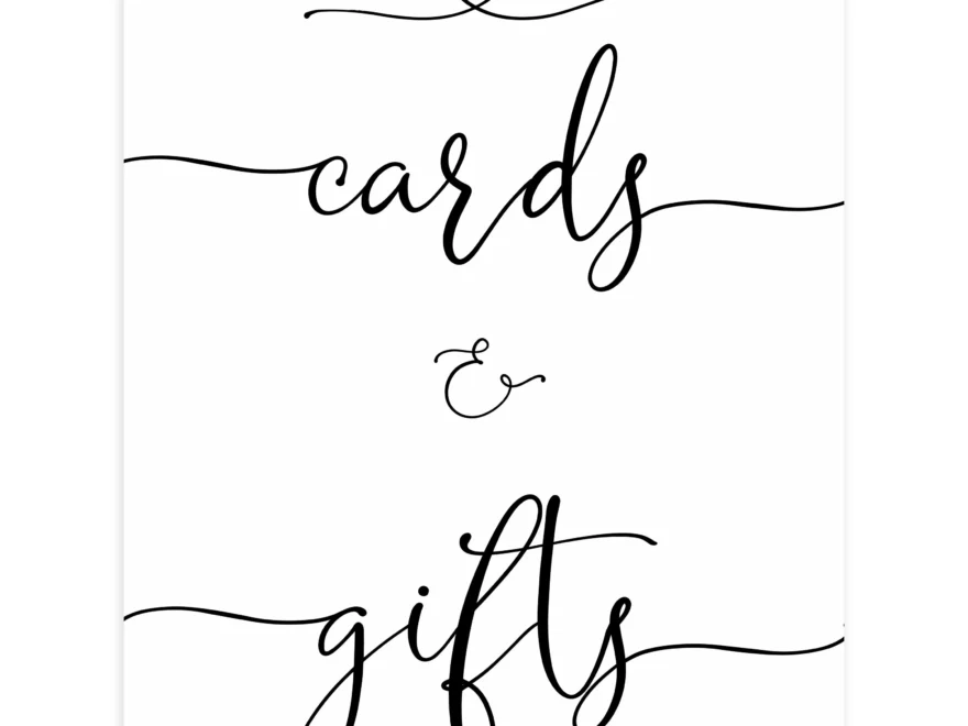 Gifts Cards Sign Minimalist Printable Baby Shower Signs OhHappyPrintables