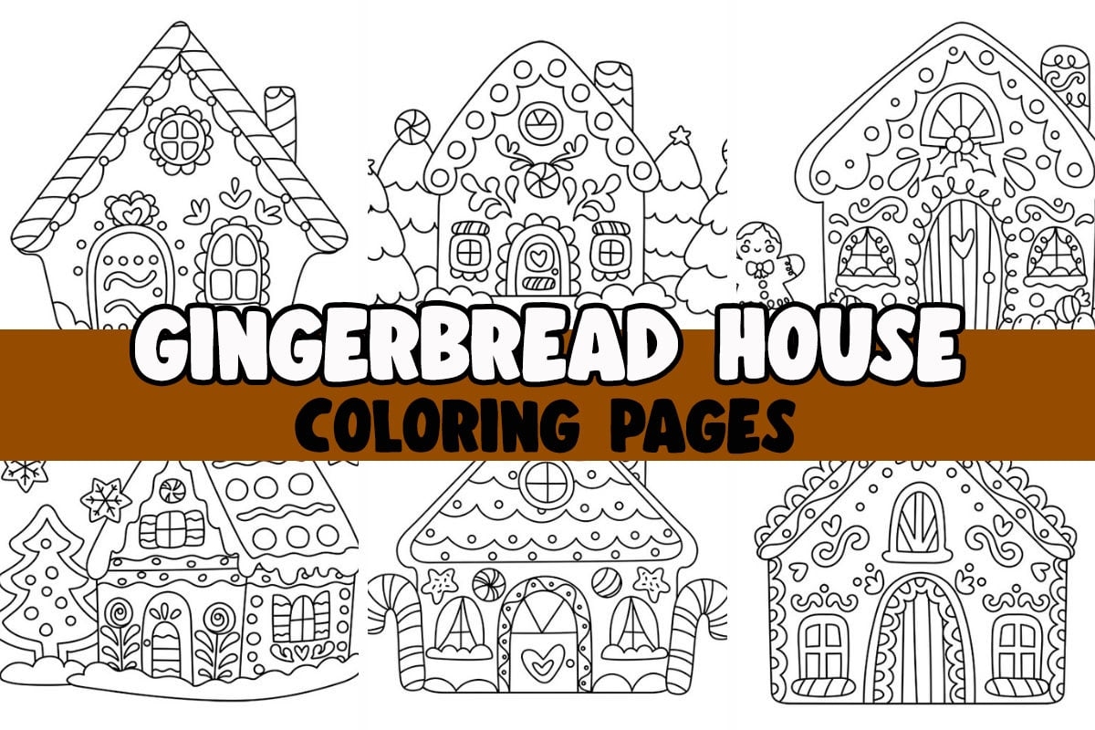 Printable Gingerbread House Coloring Sheets