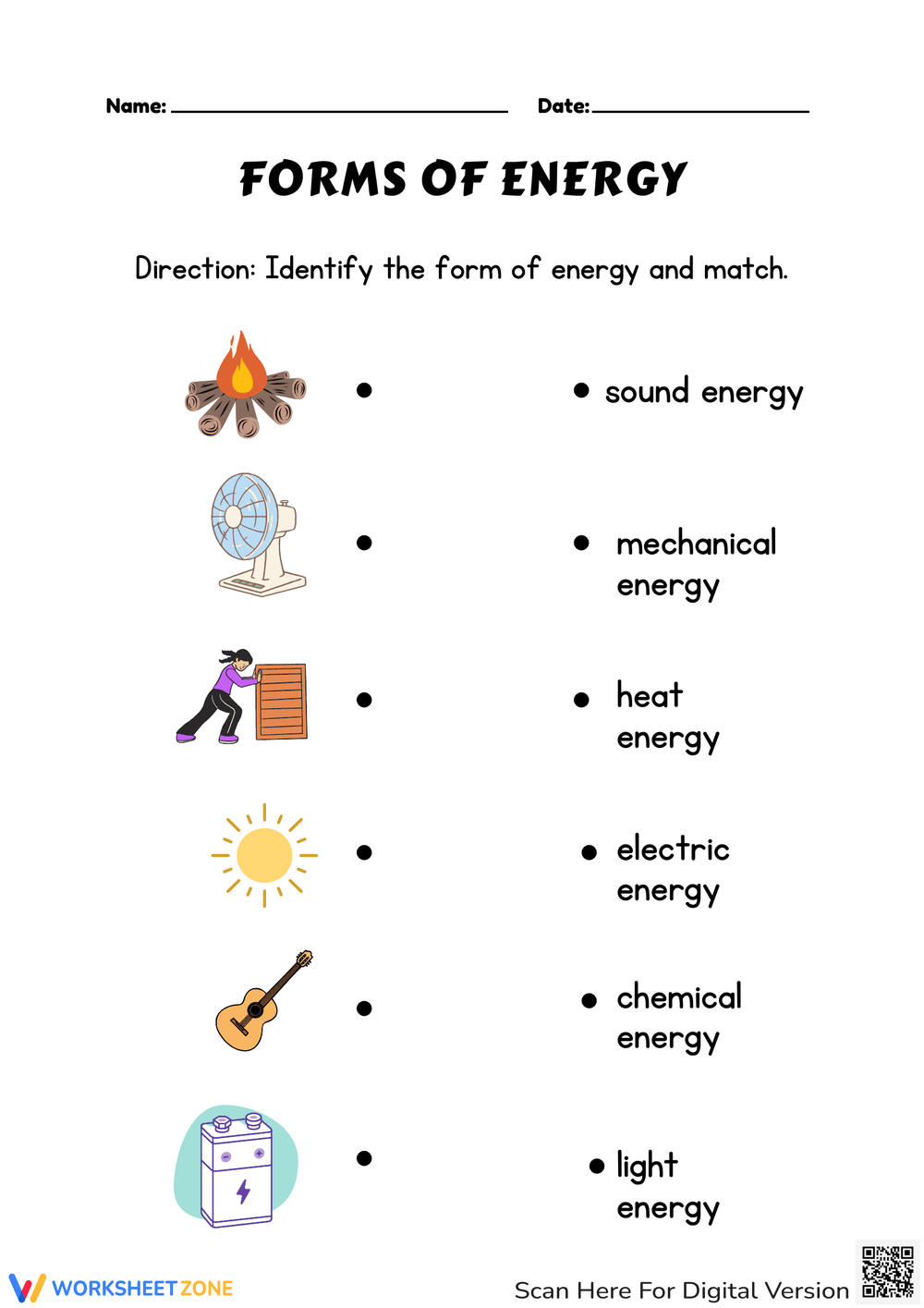 Grade 4 Forms Of Energy Worksheets Printable