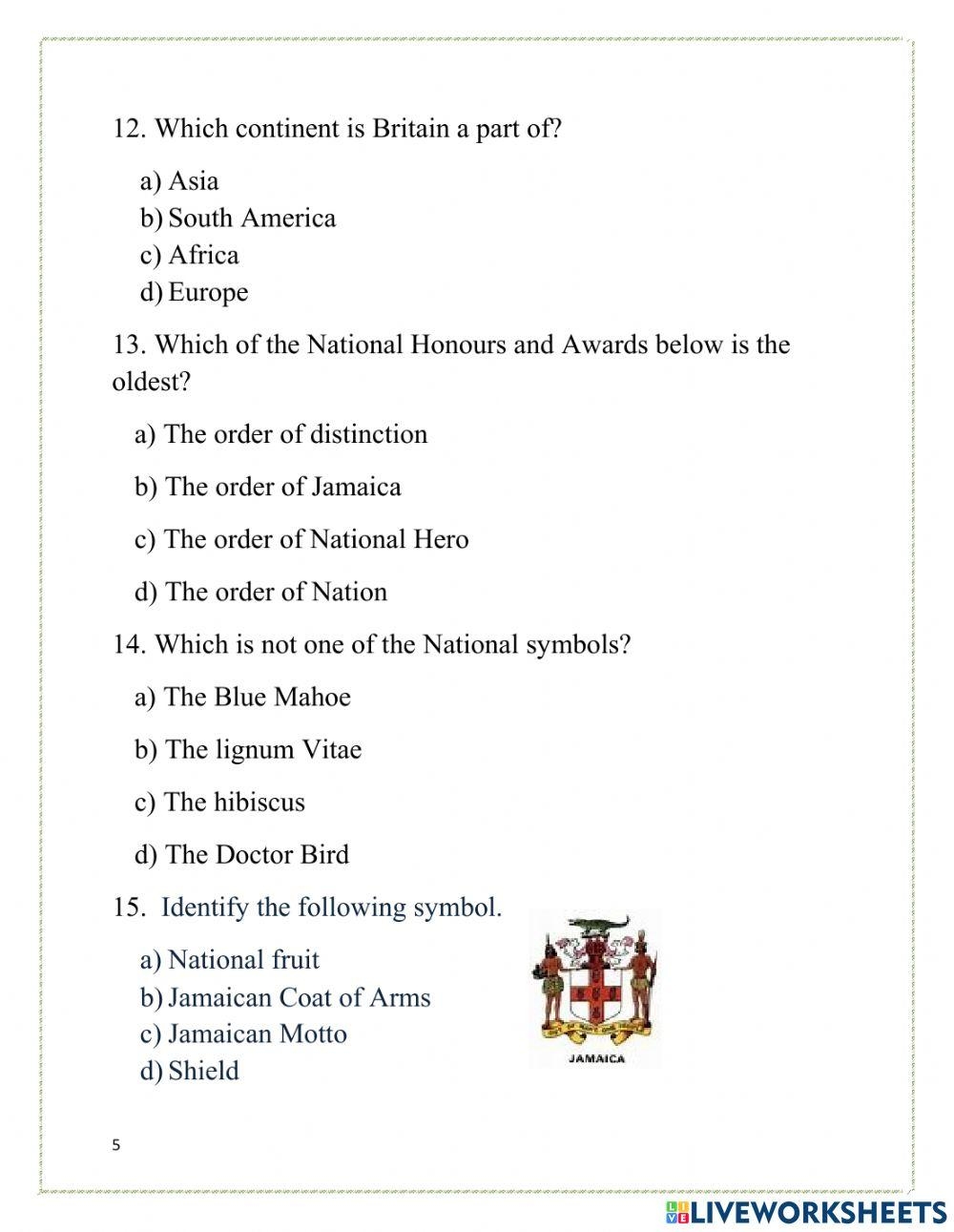 Grade 7 Social Free Interactive Worksheets 5070277