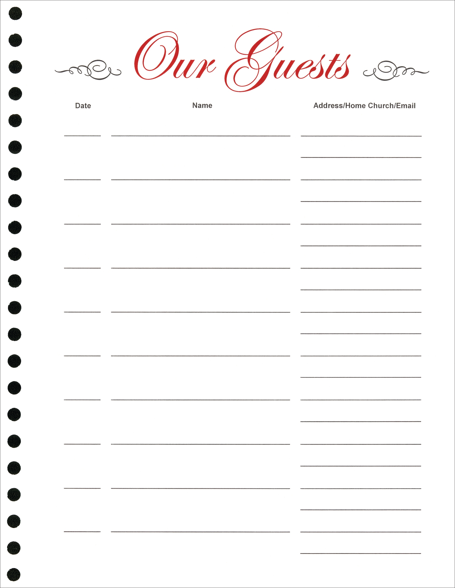 Guest Book Refill Sheets Pkg Of 25 Concordia Publishing House Guest Book Refill Sheets Pkg Of 25 Concordia Publishing House