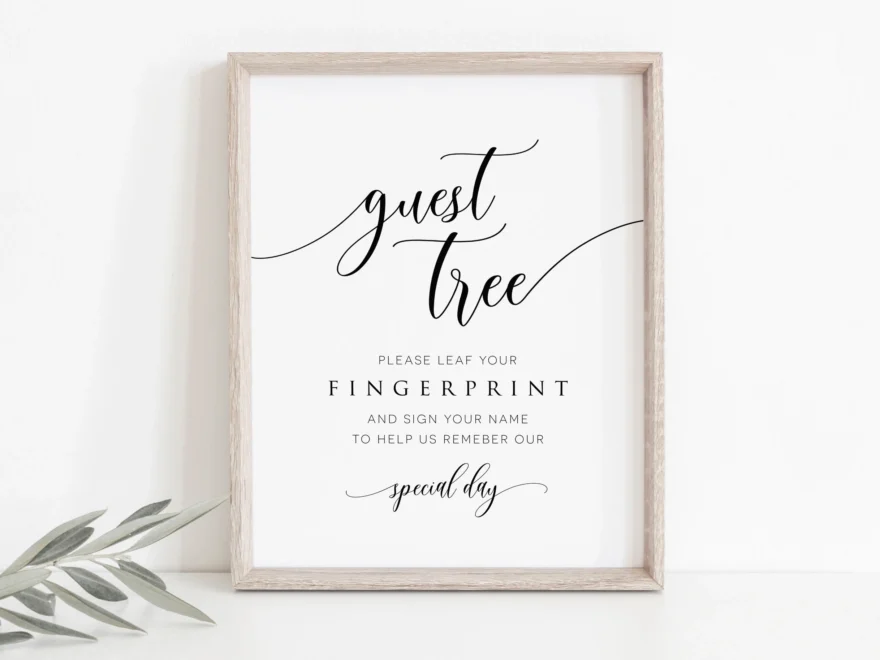 Guest Tree Fingerprint Sign Wedding Thumbprint Guestbook Sign 8x10 Printable Wedding Guestbook Sign TEMPLETT WLP SOU 1545 Etsy