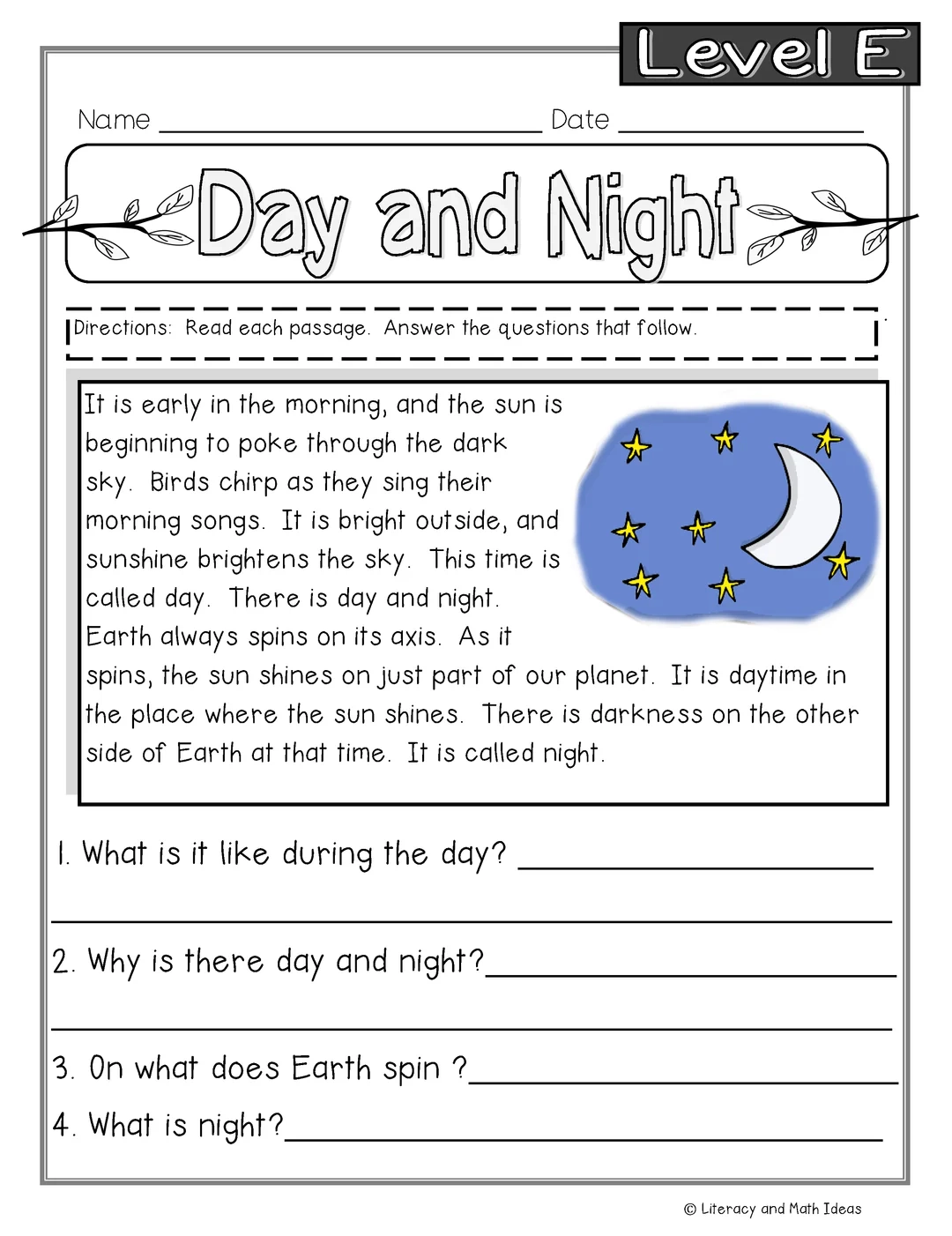 Guided Reading Nonfiction Passages Level F Literacy And Math Ideas