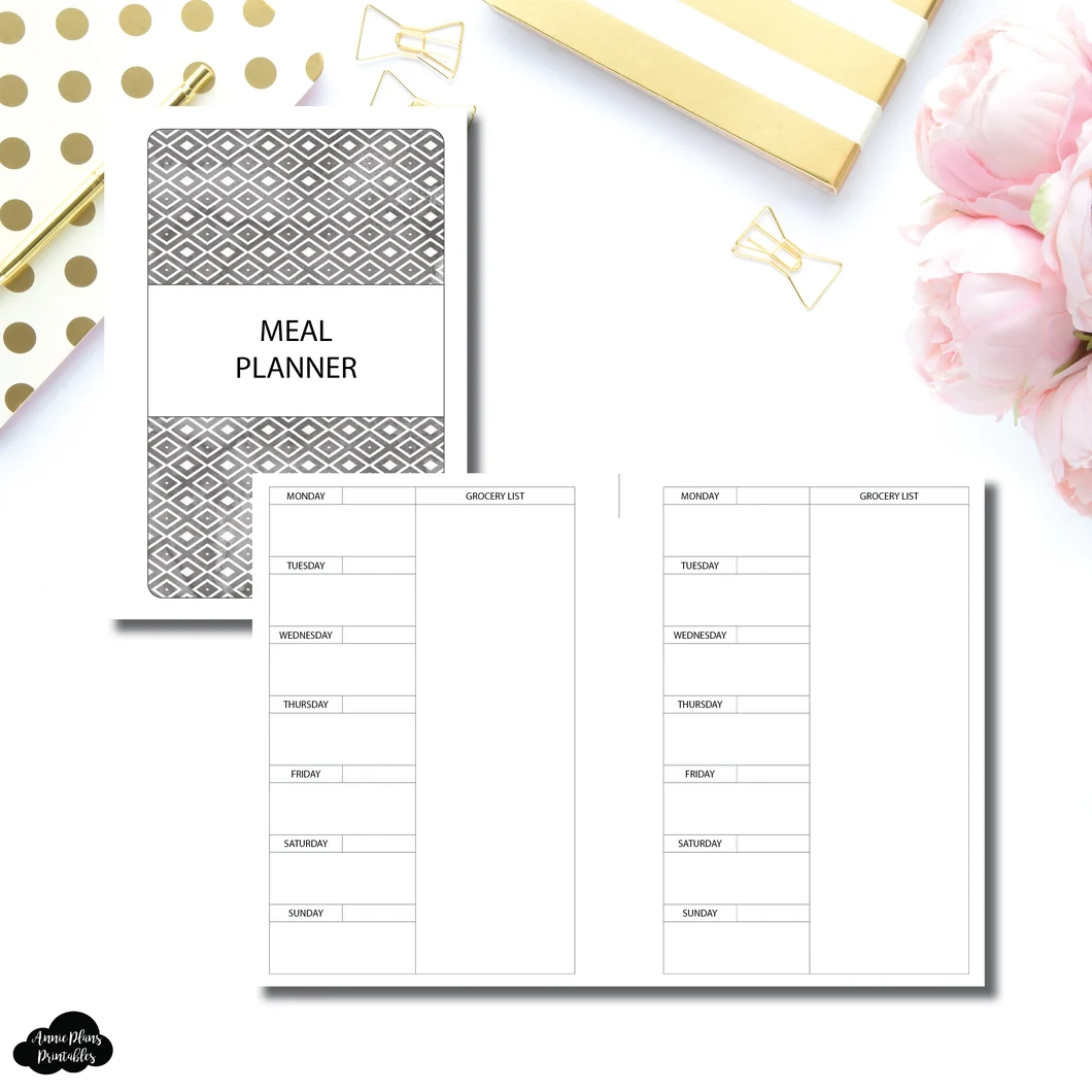 Half Letter Rings Size Single Page Weekly Meal Planner Printable Ins AnniePlansPrintables LLC Half Letter Rings Size Single Page Weekly Meal Planner Printable Ins AnniePlansPrintables LLC