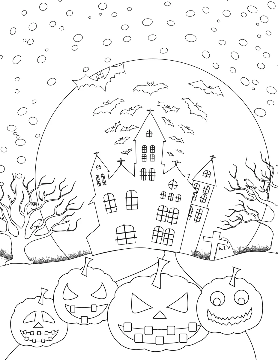 Halloween Coloring Pages For Adults 3 Pages  Halloween Coloring Pages For Adults 3 Pages