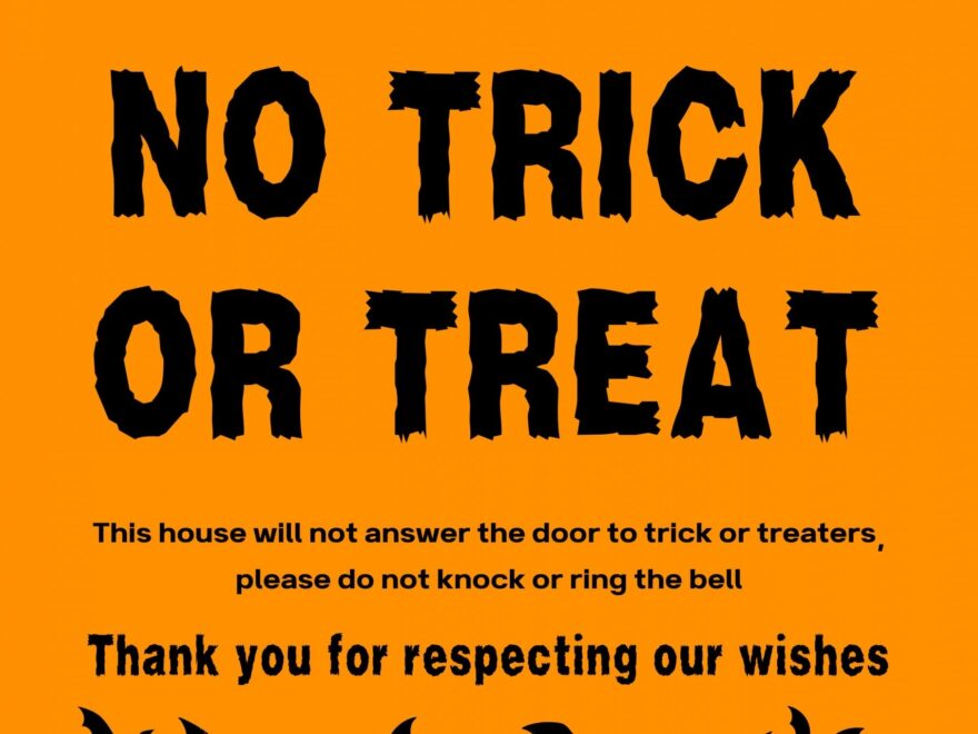 Halloween Downloadable No Trick Or Treat Poster Wellington Town Council