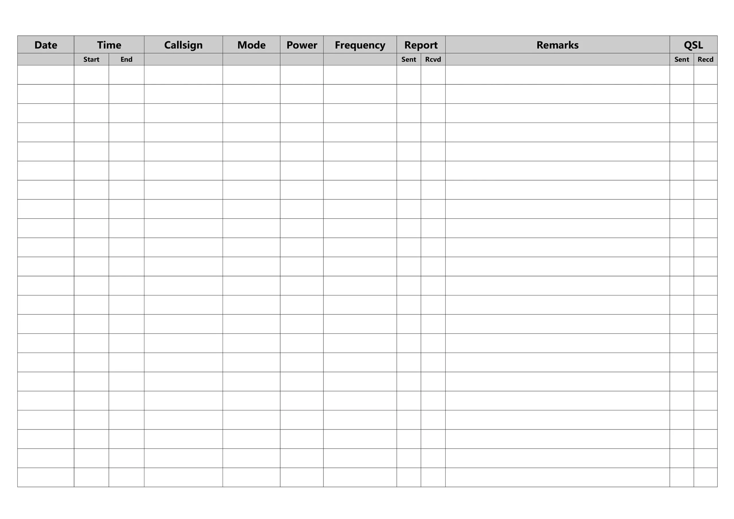 Printable Shortwave Radio Log Sheets Printable Shortwave Radio Log Sheets