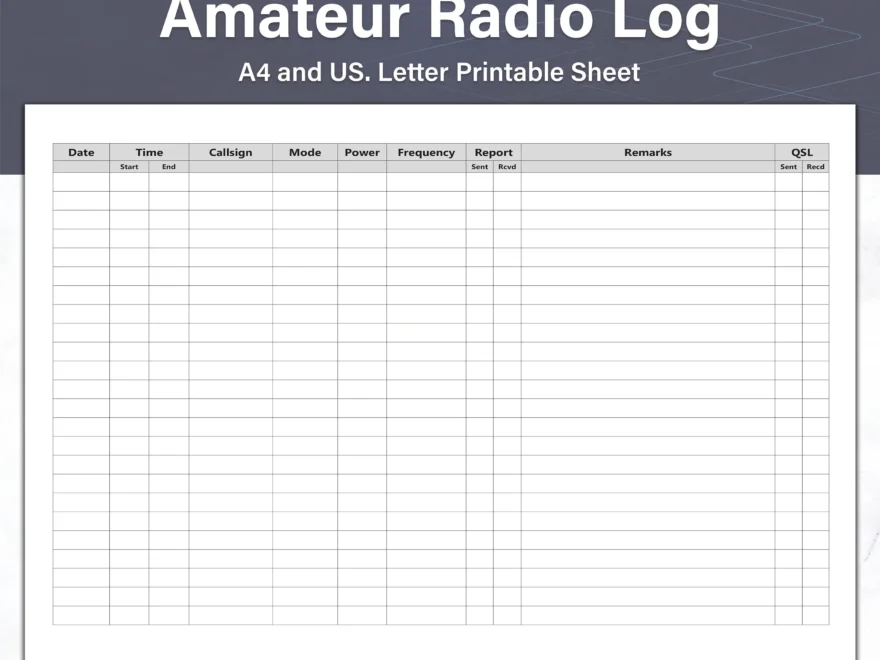 Ham Radio Log Sheets Printable Amateur Radio Log Logbook And QSL Sheets Ideal For Binders Great For A Gift Etsy Australia