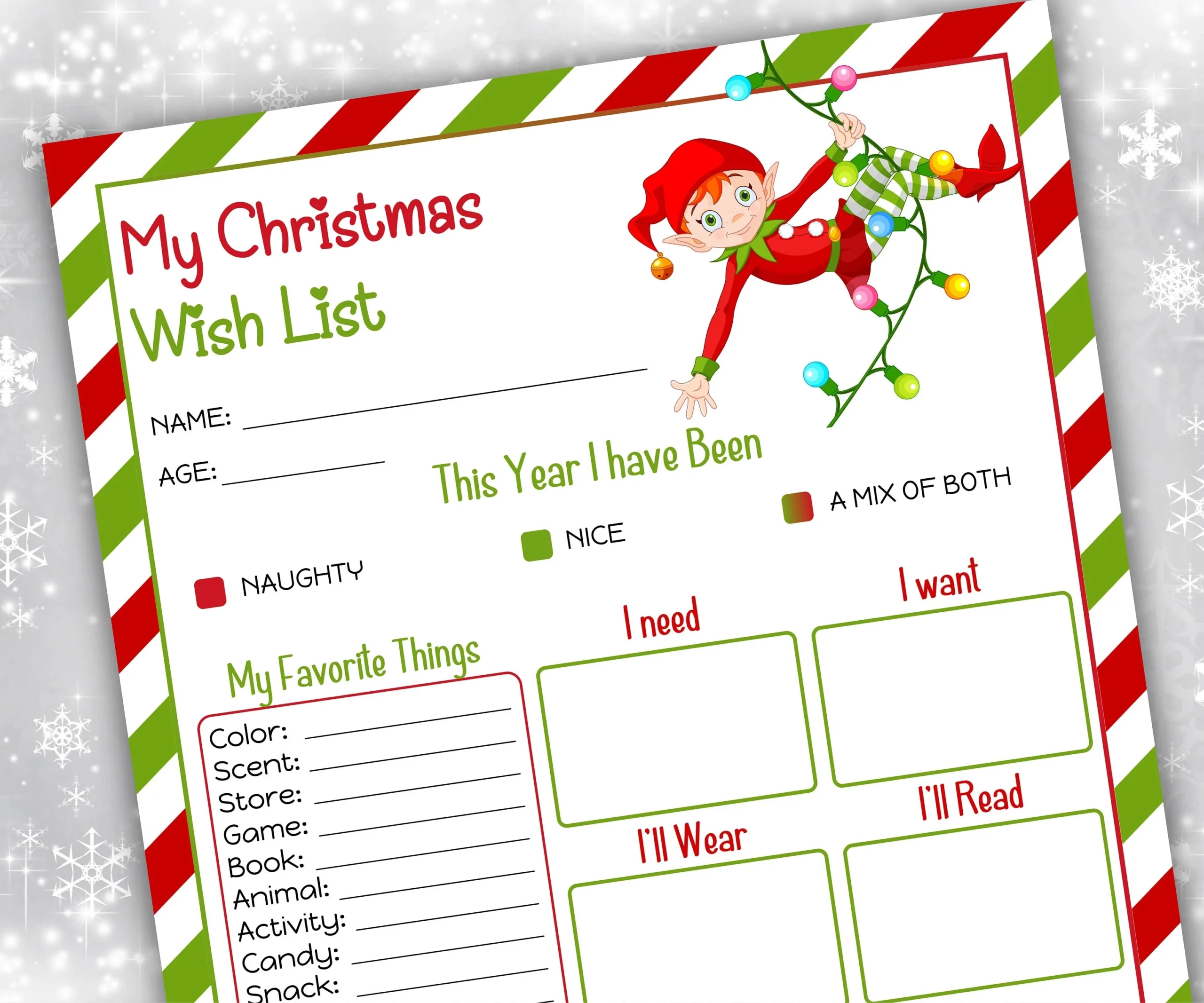 Santas Wish List Printable