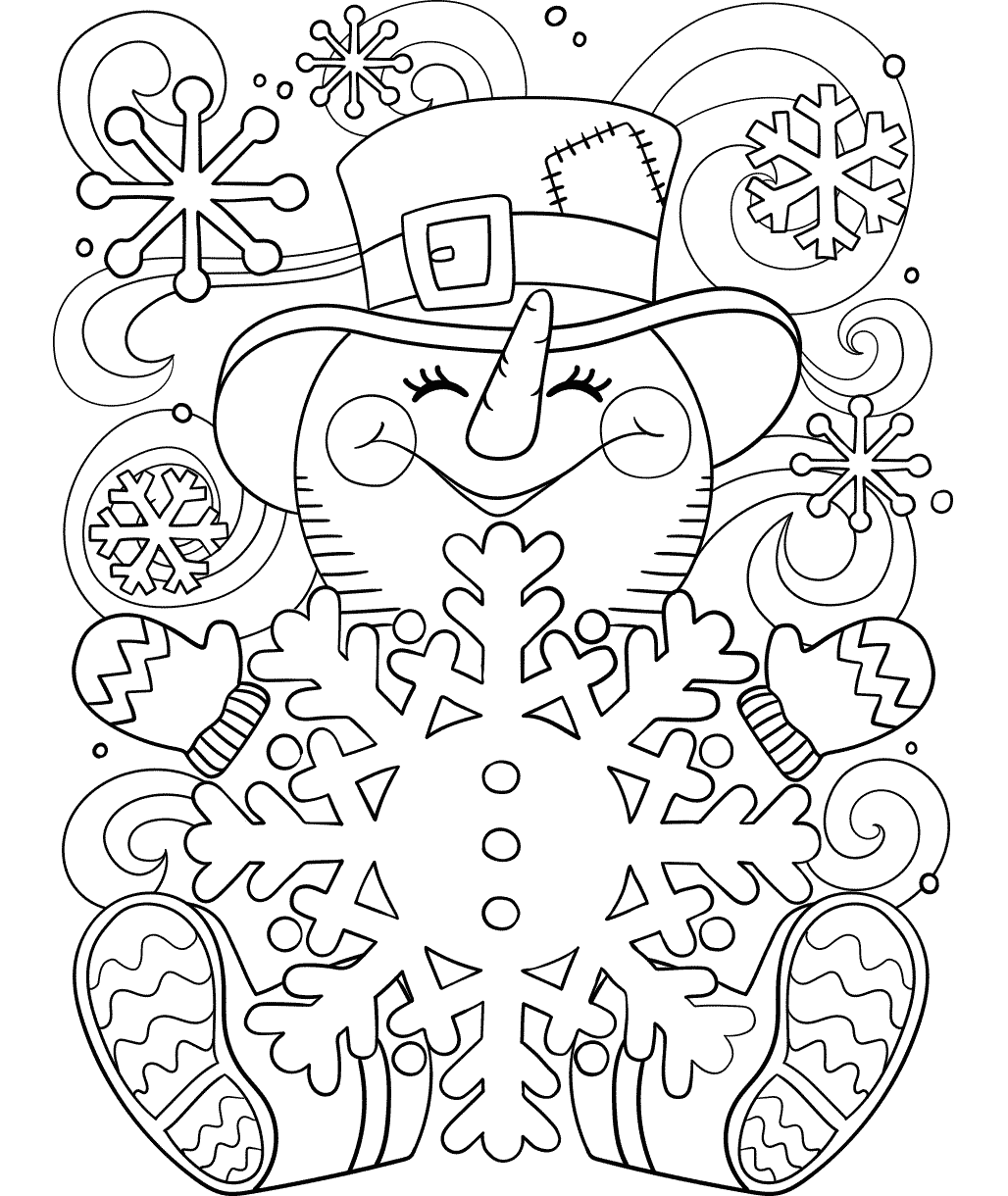 Free Printable Snowman Coloring Sheet Free Printable Snowman Coloring Sheet