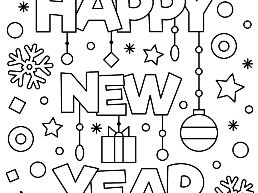 Happy New Year 2025 Free Coloring Pages For Kids To Welcome The New Year Printables 30Seconds Mom