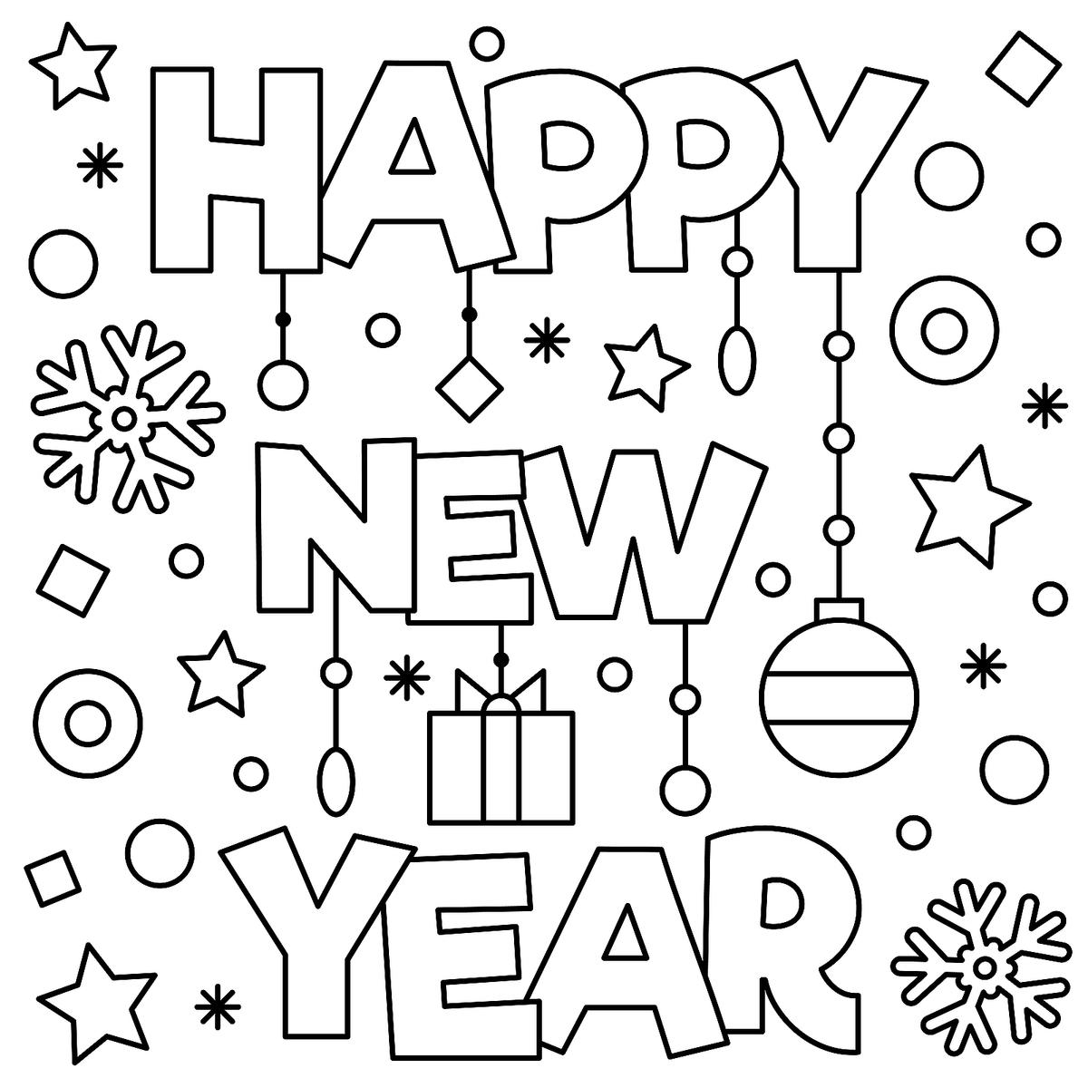 Happy New Year 2025 Free Coloring Pages For Kids To Welcome The New Year Printables 30Seconds Mom