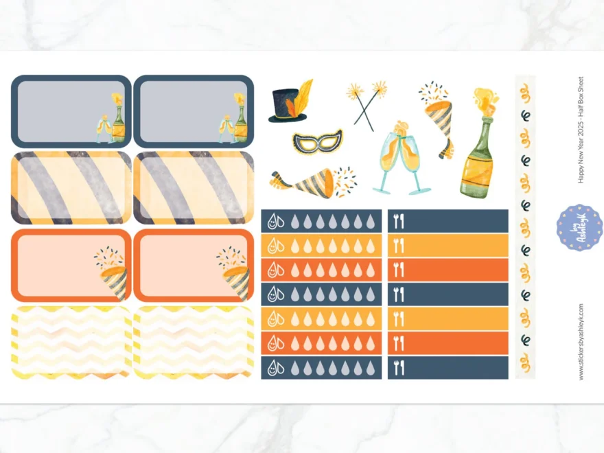 Happy New Year 2026 Weekly Kit Erin Condren Planner Stickers Stickers By AshleyK