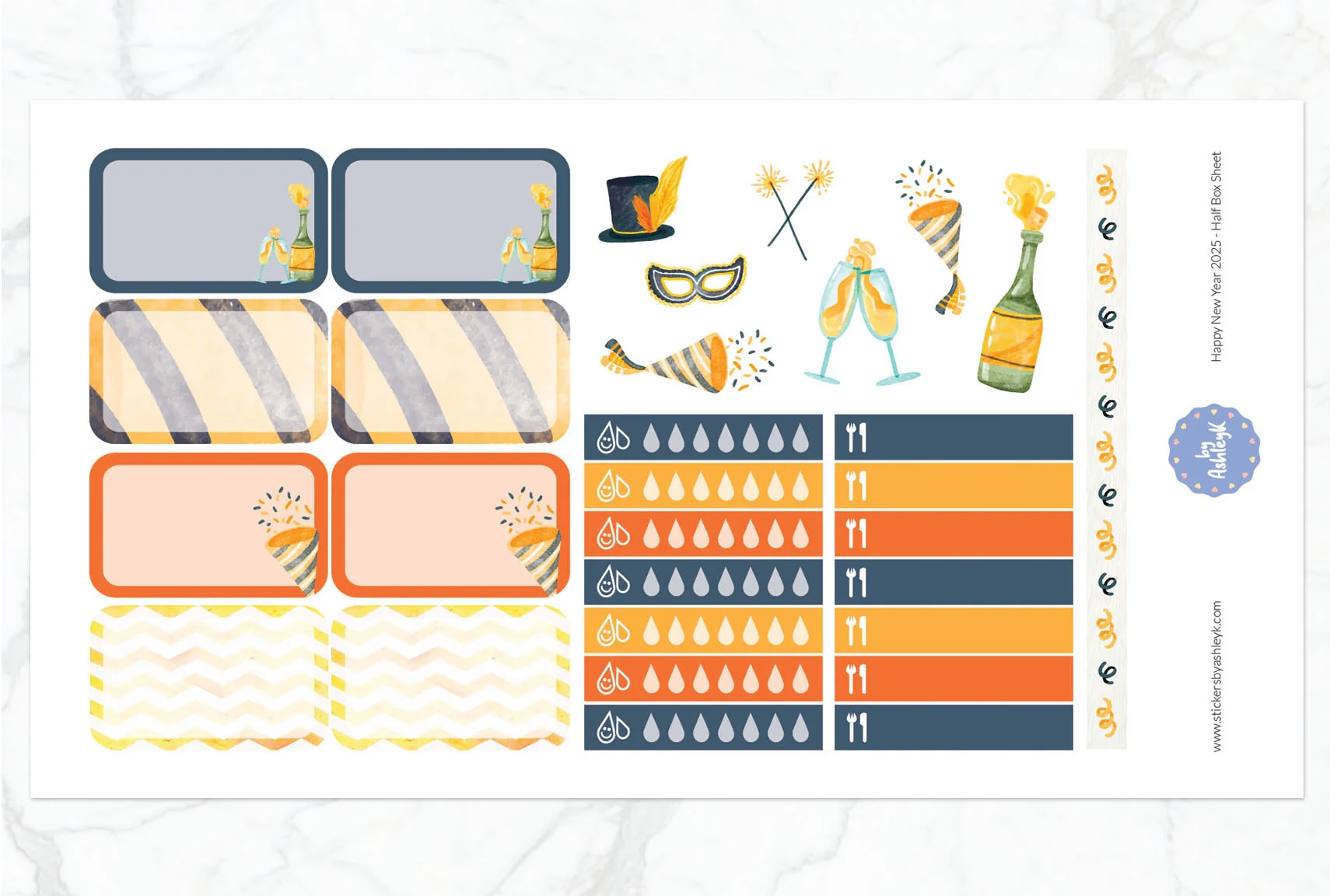 Happy New Year 2026 Weekly Kit Erin Condren Planner Stickers Stickers By AshleyK