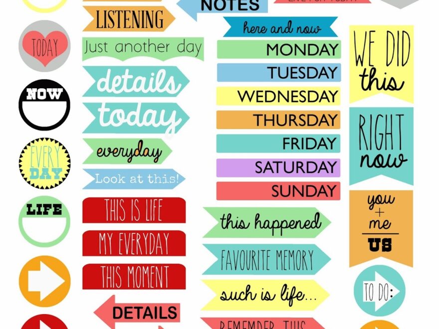 Happy Planner Free Printables For All Year DIY Candy