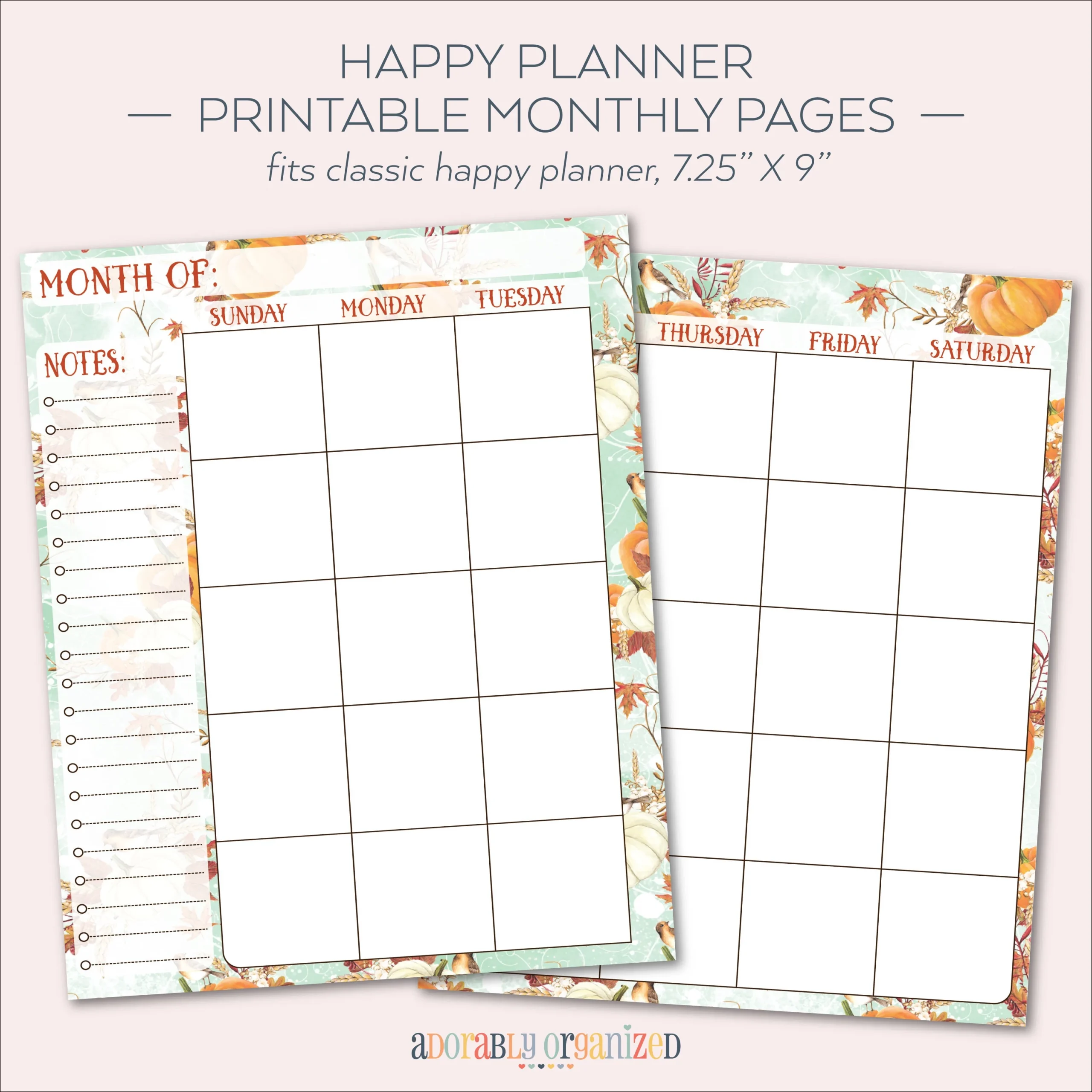 Happy Planner Monthly Calendar Printable Happy Planner Monthly Calendar Printable