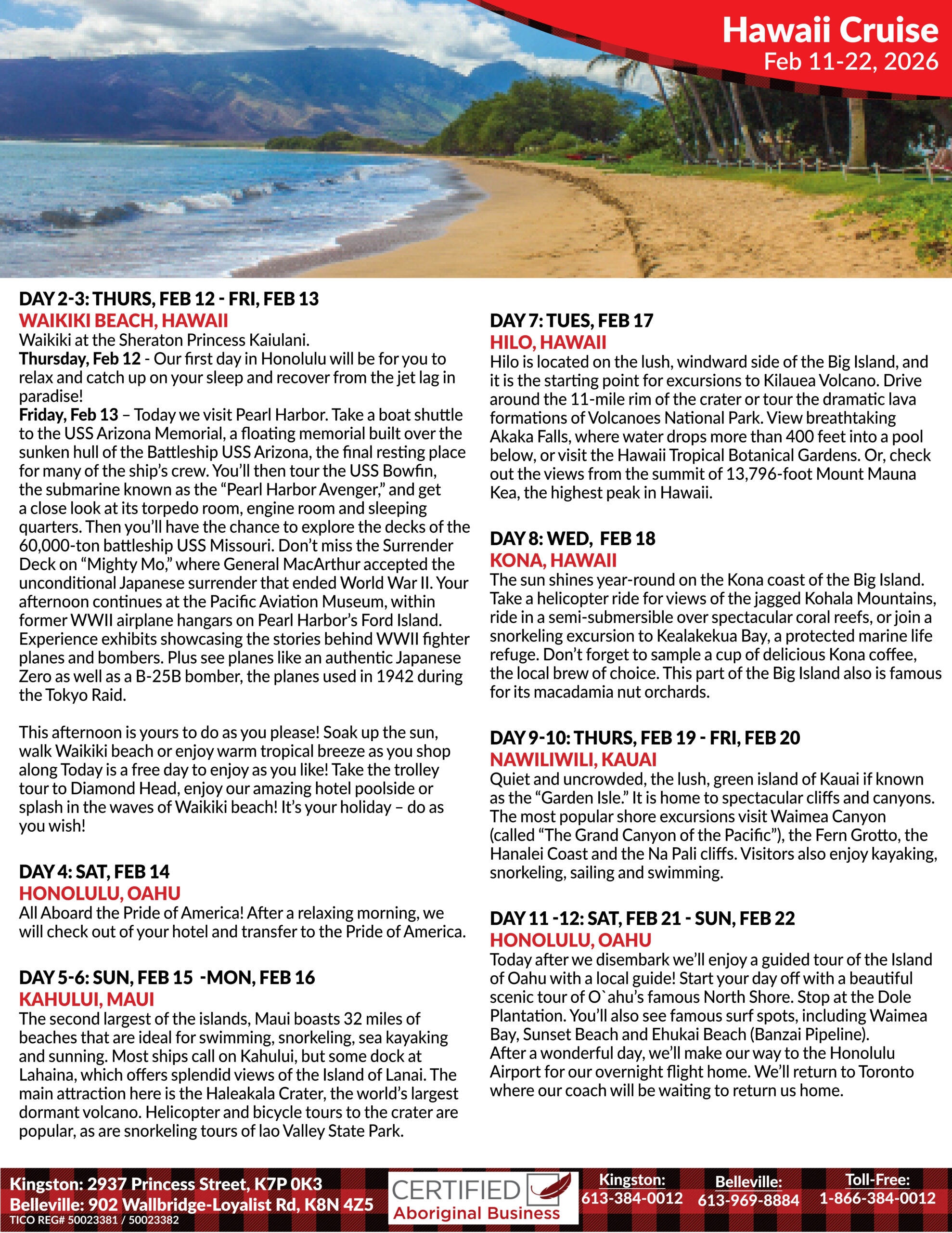 Hawaiian Island Cruise Maple Leaf Tours Tour Travel Cruise