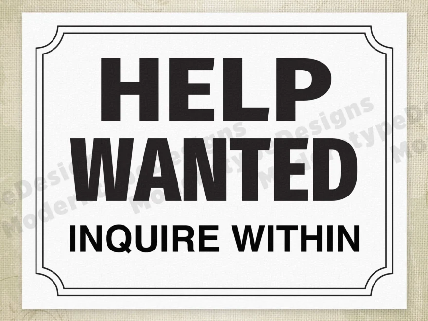 Help Wanted Printable Sign Editable