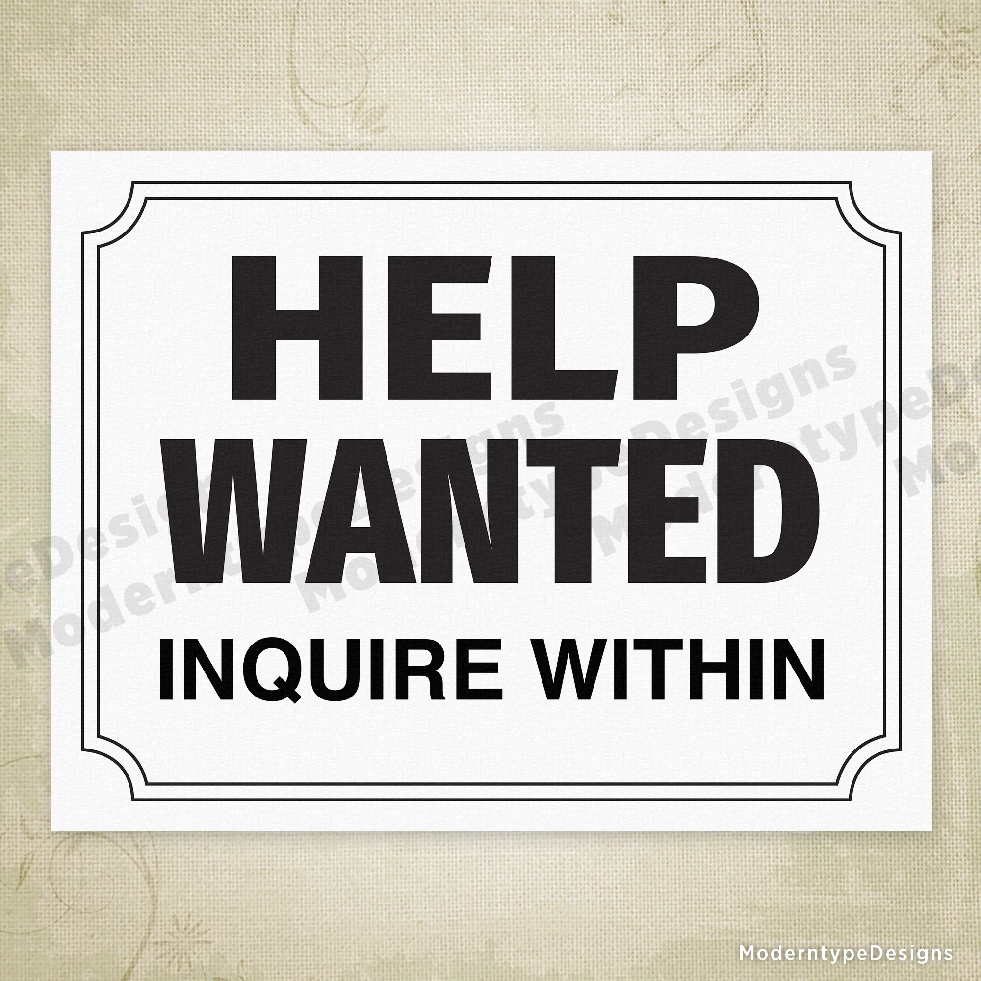 Help Wanted Printable Sign Editable Help Wanted Printable Sign Editable