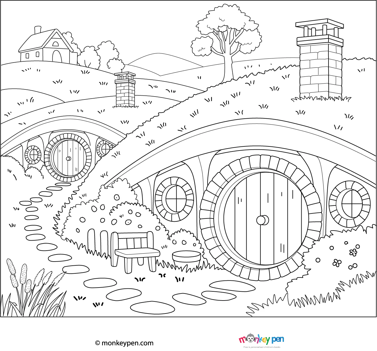 Adult Coloring Sheets Printable Hobbit Hole Adult Coloring Sheets Printable Hobbit Hole