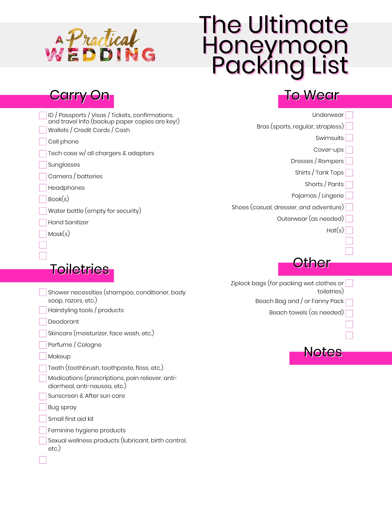 Honeymoon Packing List And Checklist A Practical Wedding Honeymoon Packing List And Checklist A Practical Wedding