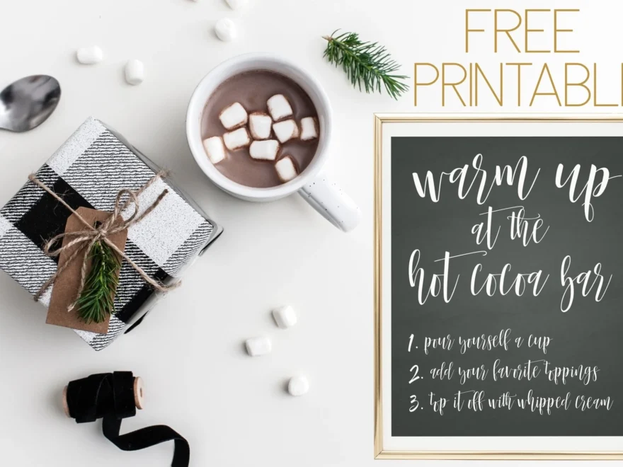Hot Cocoa Bar Sign FREE Printable Pretty Collected