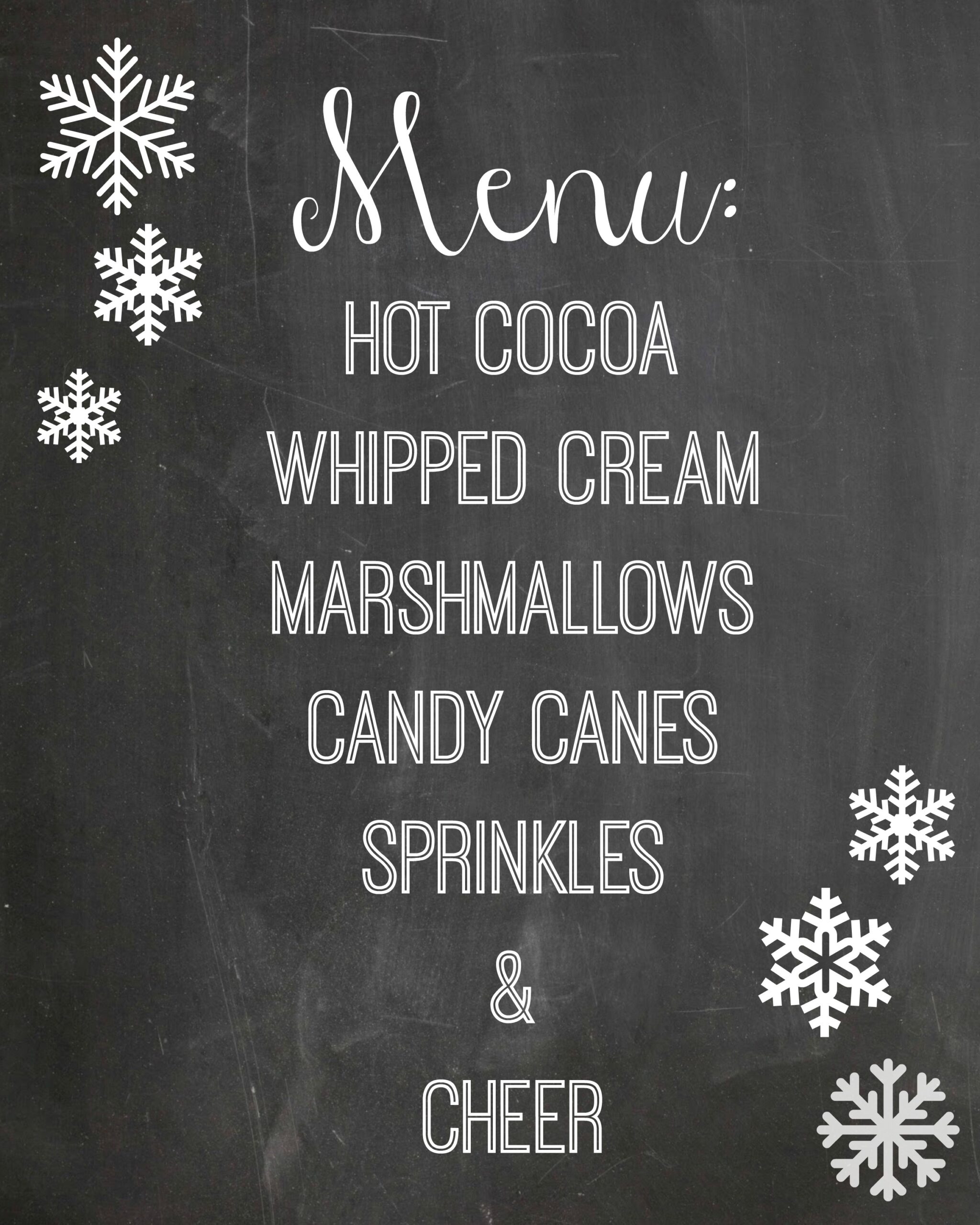 Hot Cocoa Station Free Chalkboard Printable TwelveOeight Hot Cocoa Station Free Chalkboard Printable TwelveOeight