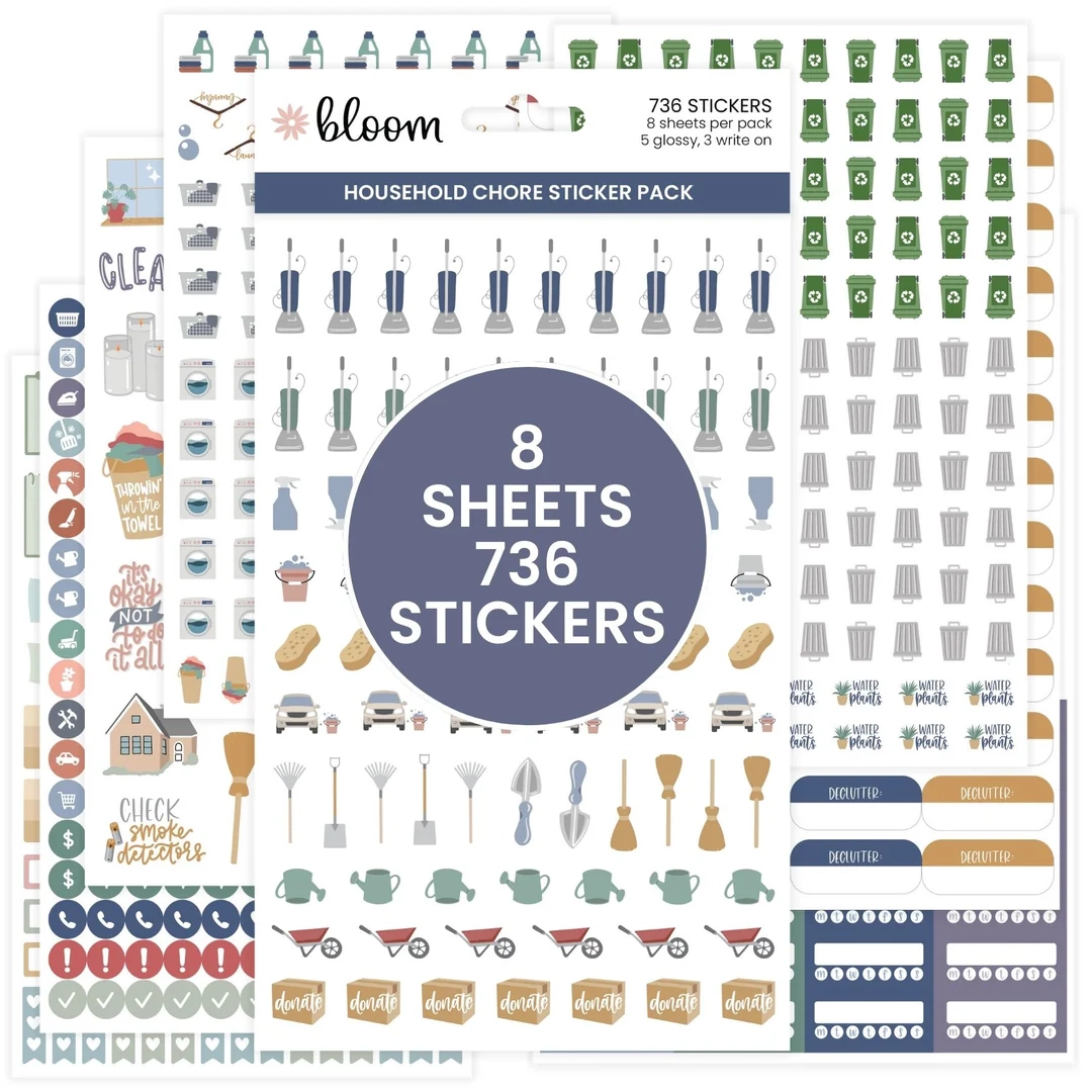 Household Chore Planner Sticker Pack By Bloom Daily Planners Household Chore Planner Sticker Pack By Bloom Daily Planners