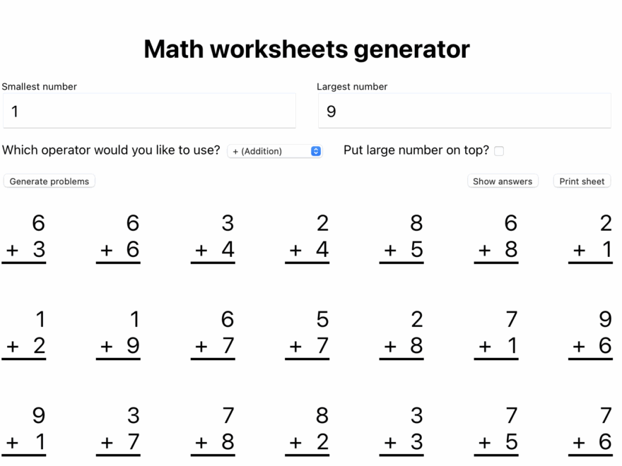 How I Was Extra As A Parent And Created A Math Worksheets Generator Michael Lee
