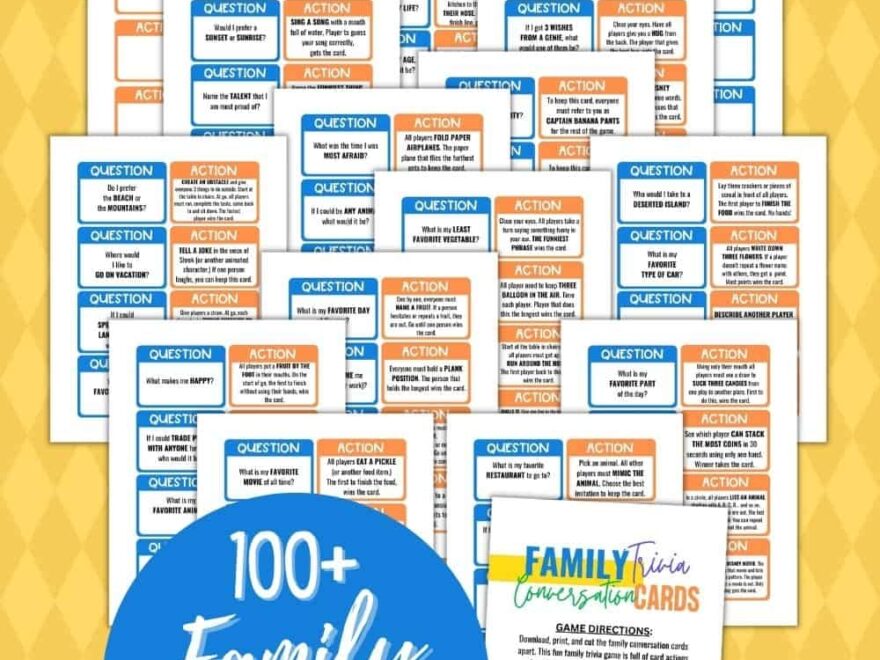 How Well Do You Know Your Family Game Printable Trivia Cards