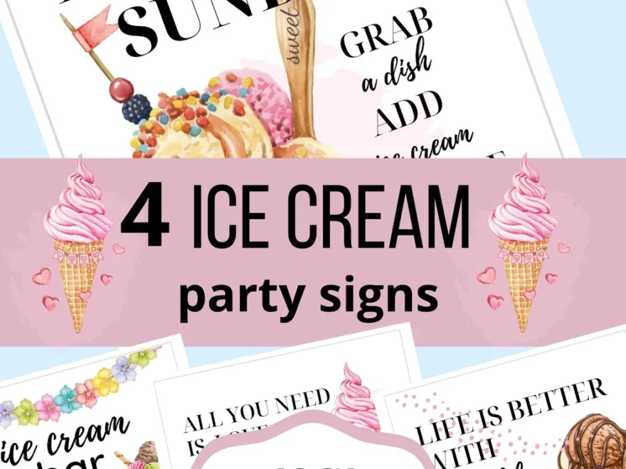Ice Cream Party Signs pdf Relaxed Hostess