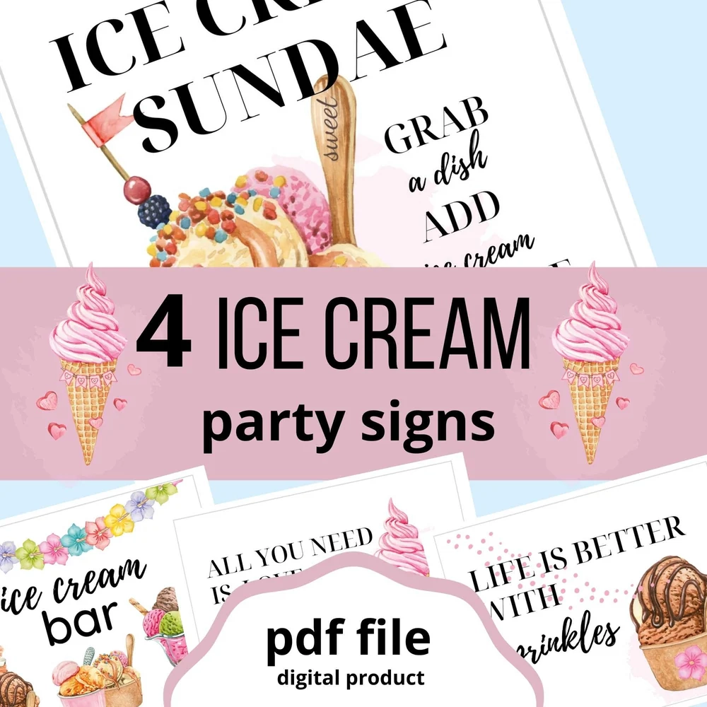 Ice Cream Party Signs pdf Relaxed Hostess Ice Cream Party Signs pdf Relaxed Hostess