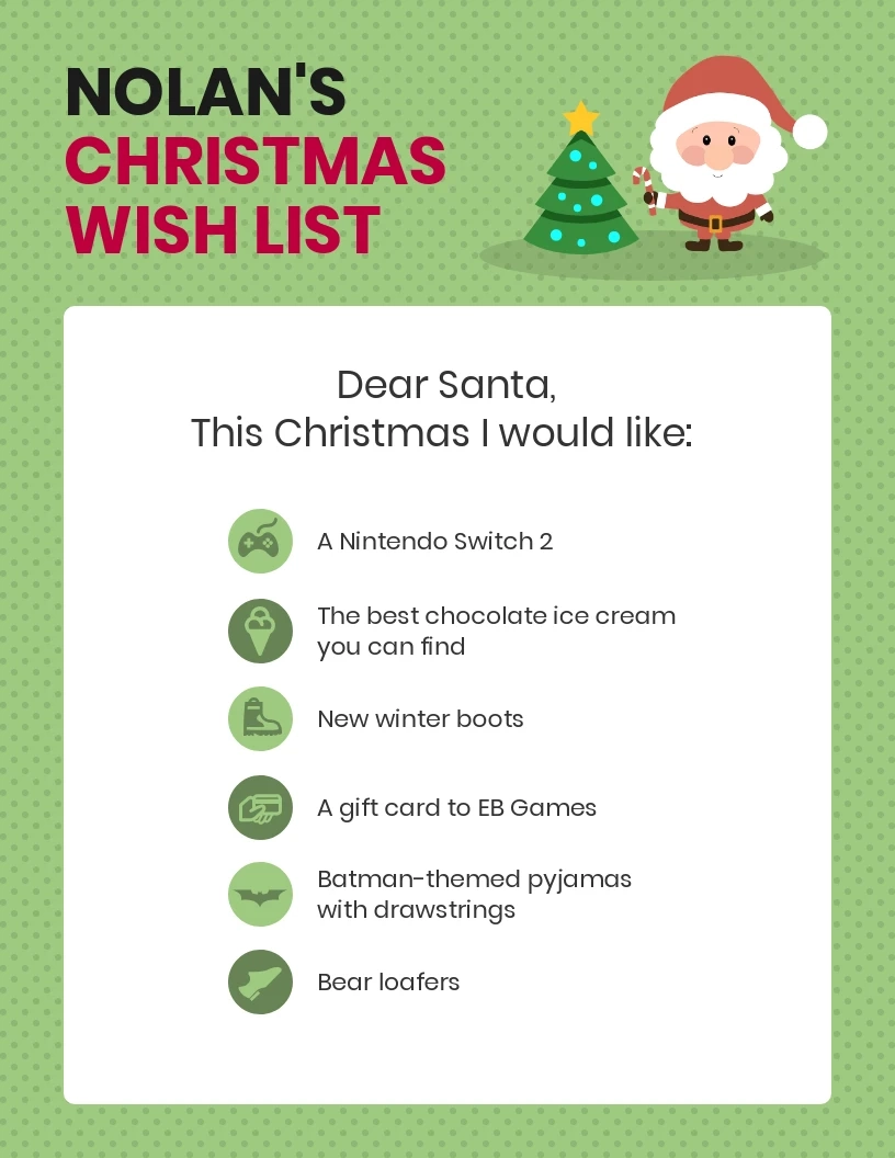 Icon Christmas Wish List Infographic Template Venngage