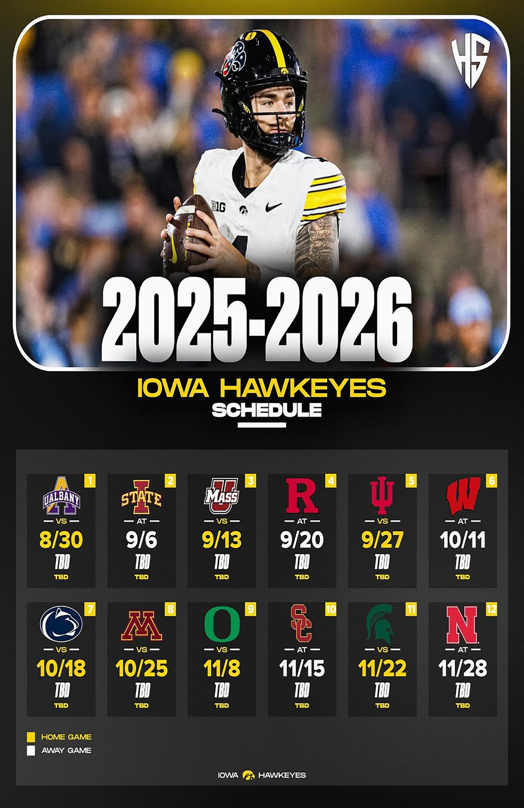 Iowa Hawkeyes 2025 Schedule Poster 11 X 17 Iowa Hawkeyes Football EBay Iowa Hawkeyes 2025 Schedule Poster 11 X 17 Iowa Hawkeyes Football EBay
