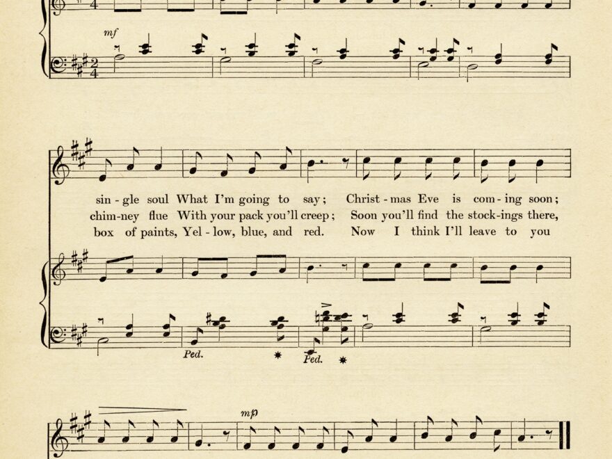 Jolly Santa Claus Vintage Sheet Music The Old Design Shop