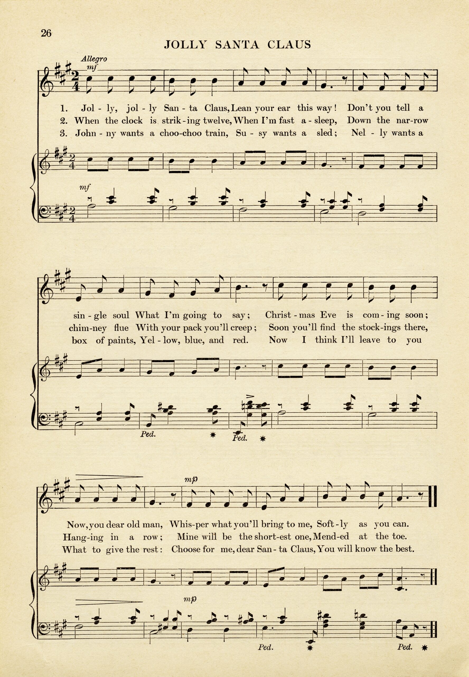 Jolly Santa Claus Vintage Sheet Music The Old Design Shop Jolly Santa Claus Vintage Sheet Music The Old Design Shop