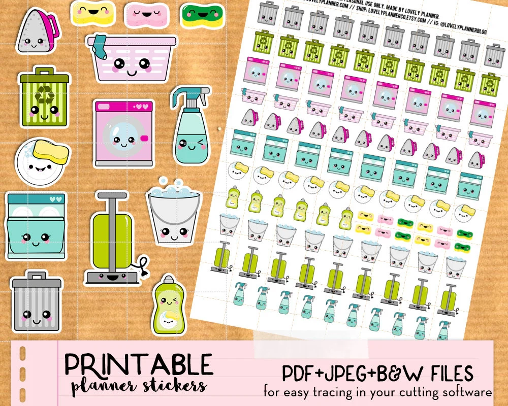 Free Printable Planner Stickers Cleanling Free Printable Planner Stickers Cleanling