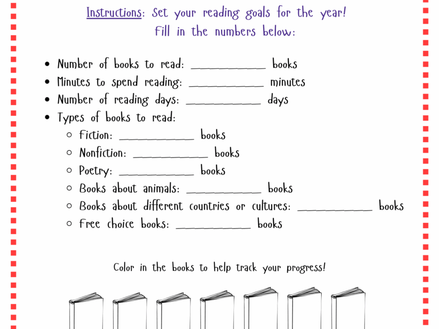 Kindergarten 1st Grade Reading Goal Tracker Printable 7 Pages Made By Teachers