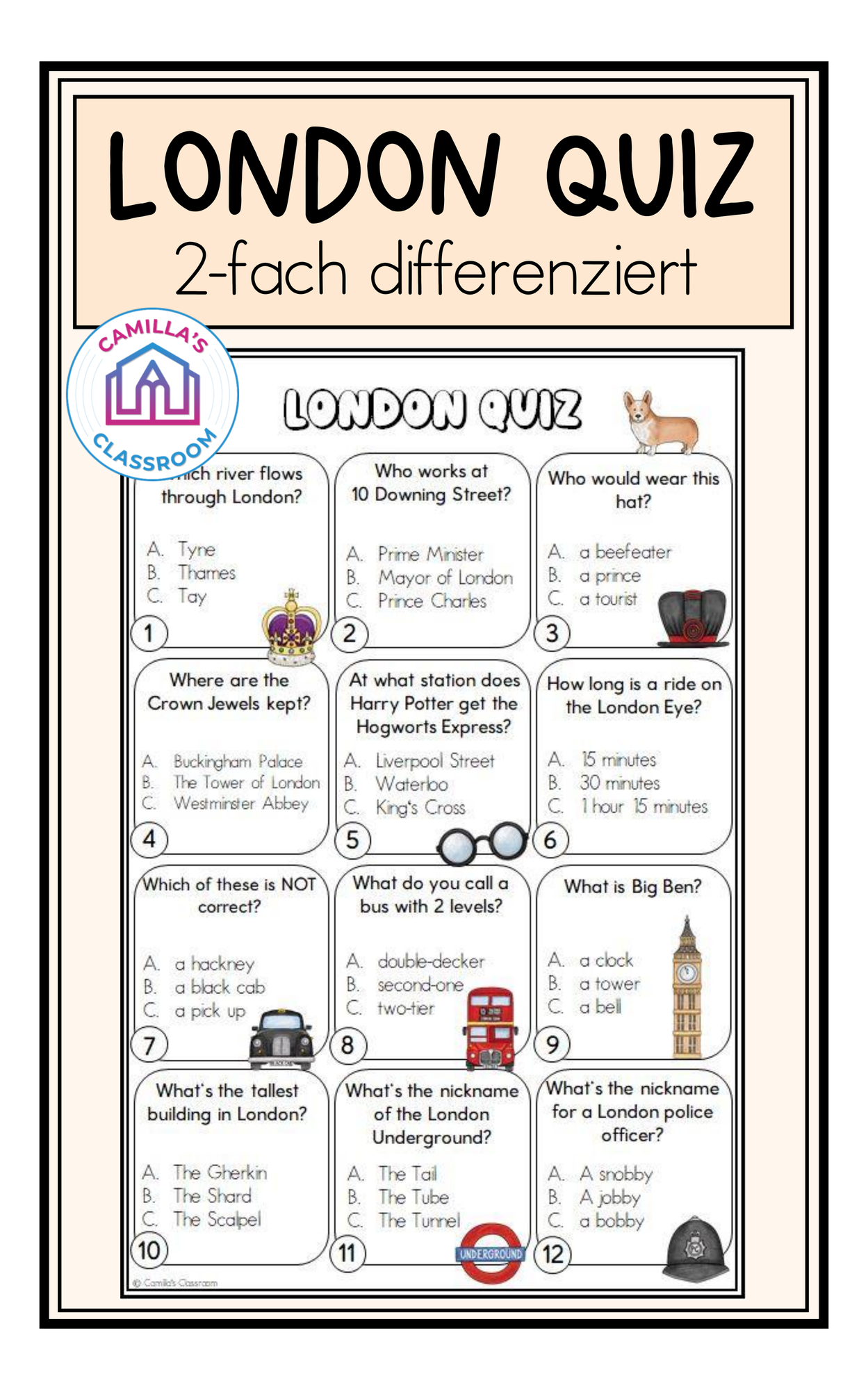 Printable London Trivia Game Printable London Trivia Game