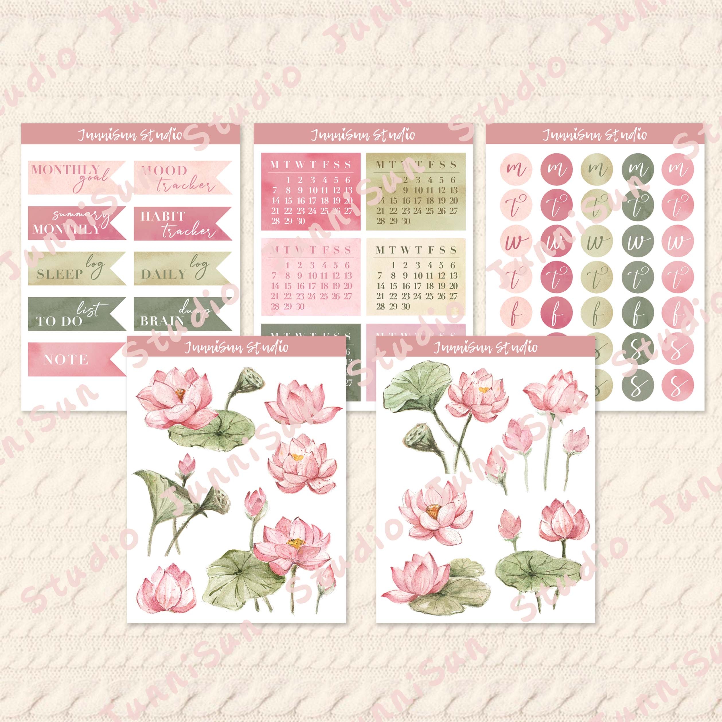 LOTUS FLOWER BUJO KIT June 2021 JunniSun Studio LOTUS FLOWER BUJO KIT June 2021 JunniSun Studio