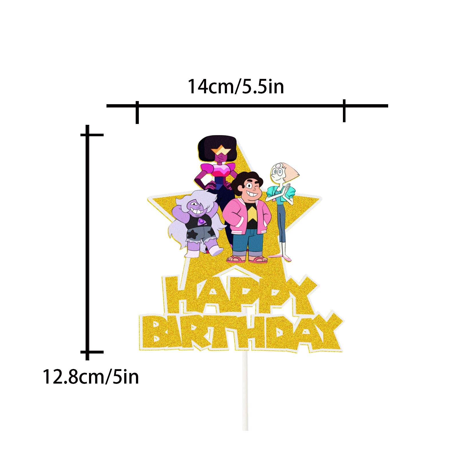 LYNHEVA Glitter Steven Universe Happy Birthday Cake Topper Steven Universe And Friends Cake Topper Steven Universe Theme Birthday Party Supplies Boy Kids Bday Favor Amazon ae Grocery