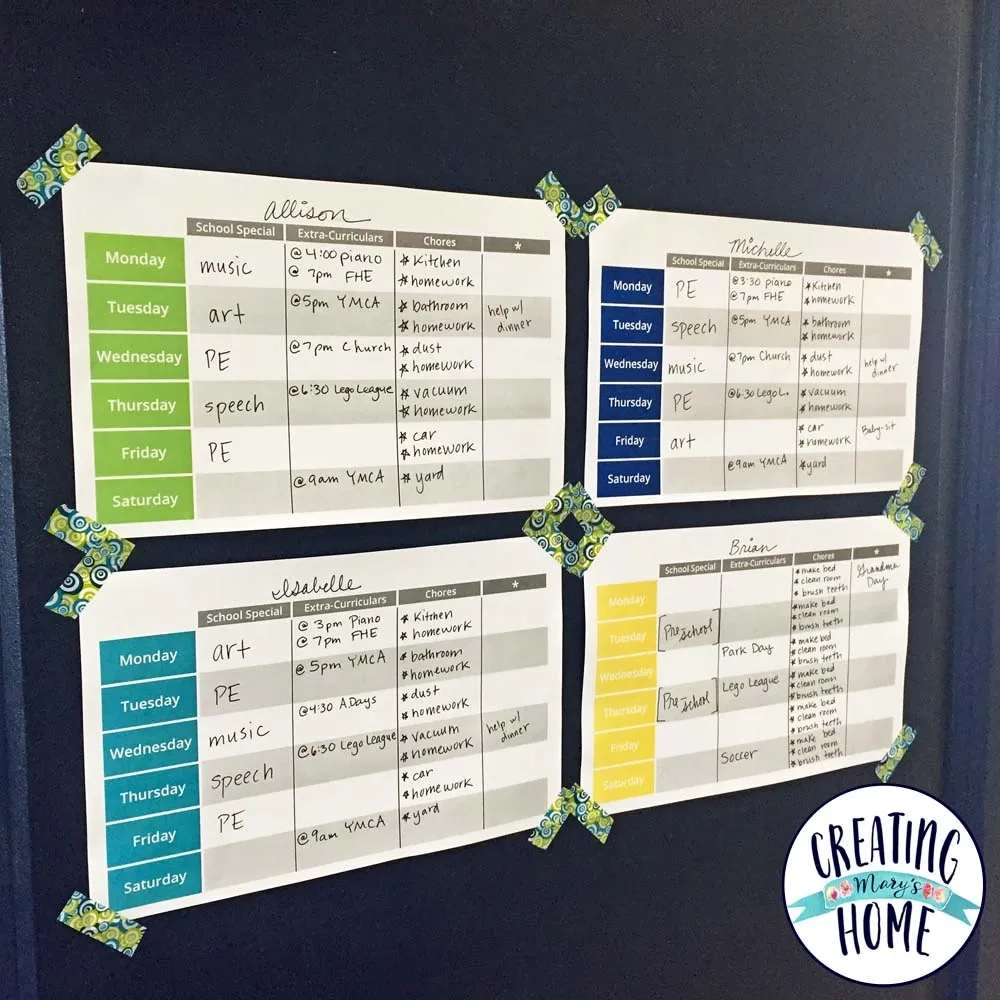 Free Printable Class Specials Schedule Template Free Printable Class Specials Schedule Template