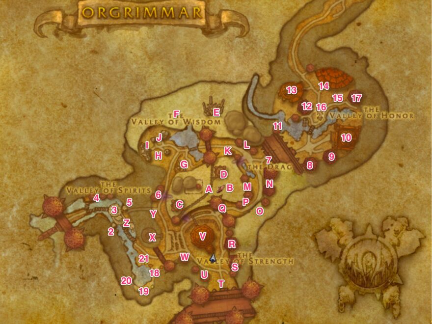 Map Of Orgrimmar Vendors Trainers And NPCs