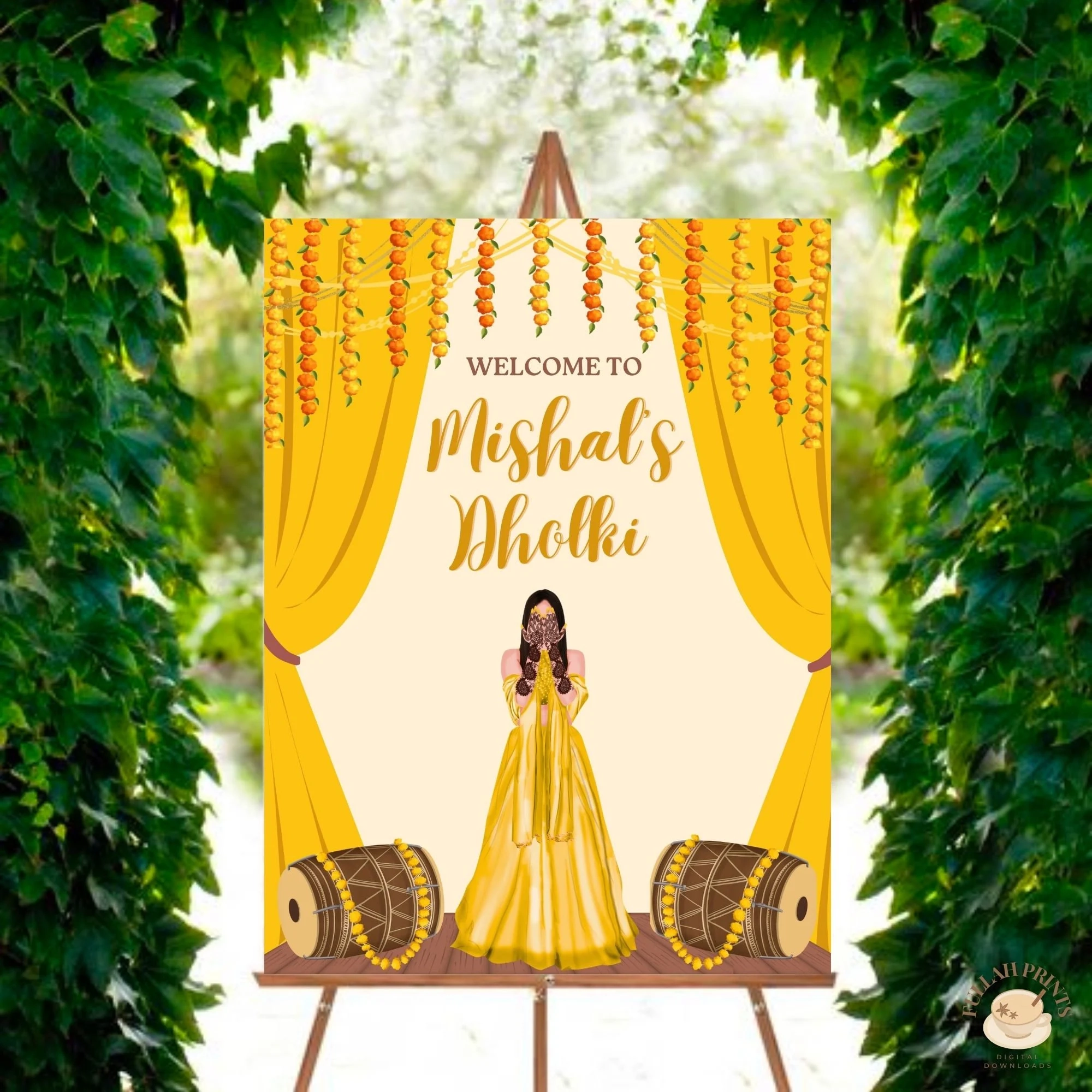Marigold Dholki Welcome Sign Mayoun Haldi Decor printable File Etsy Marigold Dholki Welcome Sign Mayoun Haldi Decor printable File Etsy