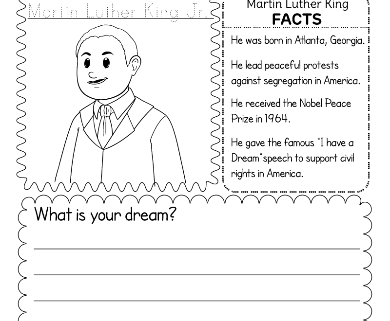Martin Luther King Jr Worksheet Free Printable Digital PDF