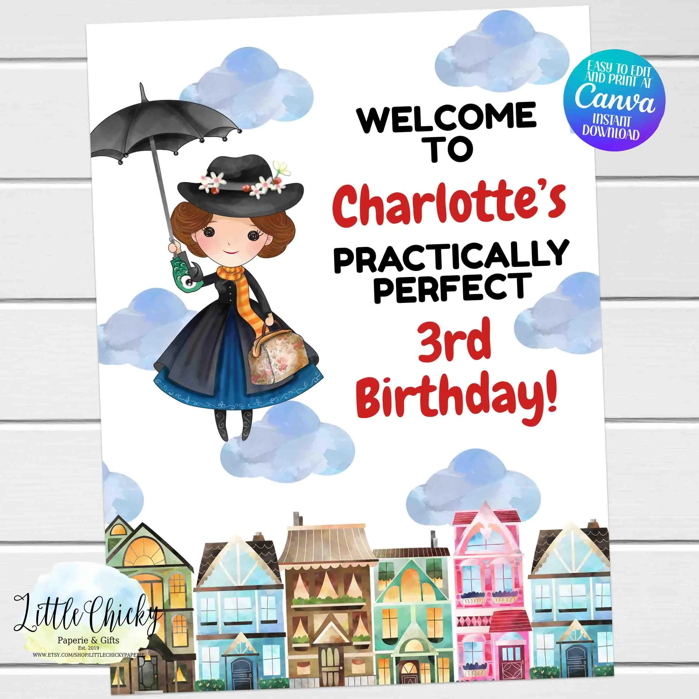 Mary Poppins Printable Birthday Signs