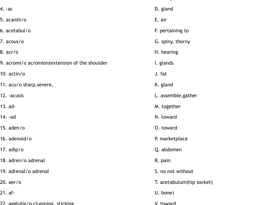 MED TERM QUIZ Worksheet WordMint